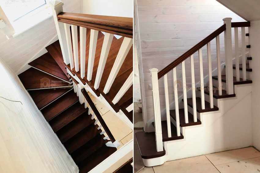 Обшивка металевих сходів деревом у Бородянці (Бучанський район, Київська область)